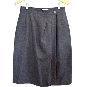🌈 6/$60 Liz Claiborne Wool Skirt Size 10 Wraparound Lined Knee Length Pockets